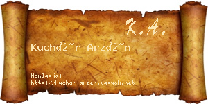 Kuchár Arzén névjegykártya
